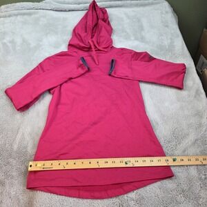 Nike Pro Hoodie Womens M Red Dri Fit Training Fleece Long Sleeve Pullover Swoosh